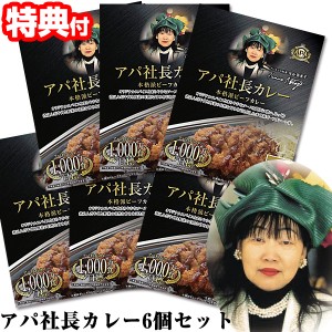 アパカレー 6食セット 非常食 セット  ビーフカレー レトルトカレー アパ社長カレー 詰め合わせ レトルト食品 常温保存 保存食 非常食 美