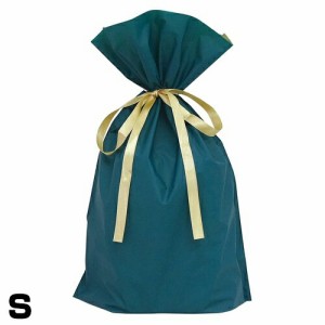梨地リボン付 ラッピング袋 Sサイズ グリーン ラッピング用袋のみ販売 幅150×高さ280×マチ80mm 梨地リボン付き巾着袋 プレゼント