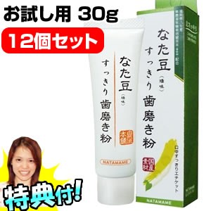 なた豆すっきり歯磨き粉 30g×12個セット 携帯用 なた豆歯磨き ナタ豆歯磨き 話題のなた豆歯磨き粉 なた豆ハミガキ なた豆はみがき粉 刀