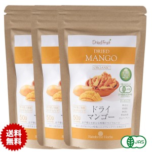 有機 ドライマンゴー50g 3袋 砂糖不使用 タイ産 JASオーガニック マンゴー マハチャノック種 無添加 無漂白 無保存剤 グルテンフリー