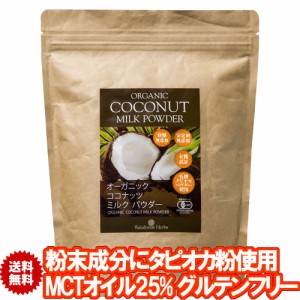 有機ココナッツミルクパウダー 400g 1袋 JASオーガニック 無漂白 安定剤不使用 ココナッツミルク粉 グルテンフリー ソイフリー 小麦粉不