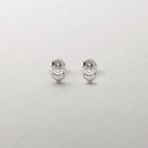 【ゆうパケット送料無料】シルバー925 ピアス 金属アレルギー silver925 sv925 刻印あり レディース ハート ミニ 小さい ミル打ち ぷっく