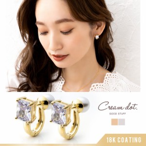 【ゆうパケットOK】ピアス 金属アレルギー ニッケルフリー 18kコーティング レディース 中折れ キャッチレス 開閉式 多面カット 大粒 ス