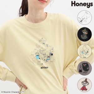 トップス カットソー Tシャツ 長袖 イラストプリント ワンポイント刺繍 レディース 秋新作 SALE セール Honeys ハニーズ ムーミン／ゆる