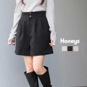 パンツ ショートパンツ キュロット キュロットスカート 秋冬 黒 スカート風 大人 キッズ SALE セール Honeys ハニーズ ハイウエストキュ