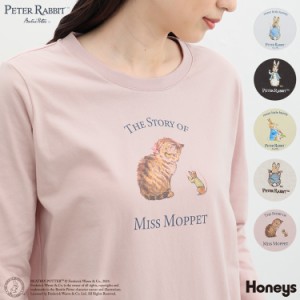 トップス Tシャツ カットソー ロンT 7分袖 綿100％ イラストプリント ロゴ レディース Honeys ハニーズ ピーターラビット(TM)／Ｔシャツ