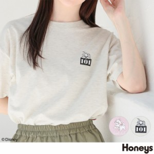 トップス Tシャツ 半袖 カットソー バックプリント ロゴ オーバーサイズ レディース 夏 Honeys ハニーズ ディズニー／ゆるＴシャツ