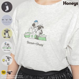 トップス Tシャツ カットソー 綿100％ イラストプリント ロゴ 可愛い レディース 夏 SALE セール Honeys ハニーズ ひつじのショーン／半