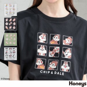 トップス Tシャツ レディース 半袖 キャラクター ゆったり 部屋着 大人 ミッキー ミニー SALE セール Honeys ハニーズ ディズニー／ゆる