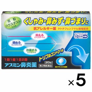 【第2類医薬品】アスミン鼻炎薬 20錠×5個【薬王製薬】【メール便送料無料】