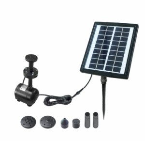 ソーラー噴水ポンプ LEDライト付き  ソーラーパネル 太陽光発電 蓄電 夜間使用可能 ガーデン用に LEDライト付き 夜間点灯 SDBL280