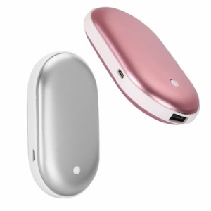 温度調節カイロ ハンドウォーマー USB充電式 1台2役 軽量 5200mAh 両面発熱 3段階温度調節可 寒さ対策 通勤 通学 などに KAR5200