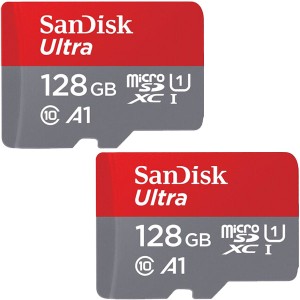 【2個セット】マイクロSDカード microSDカード microSDXC 128GB SanDisk R:140MB/s  A1対応 CLASS10 UHS-1 U1 サンディスク SDSQUAB-128G