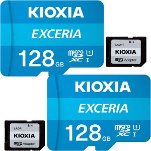 2個セットお買得 マイクロsdカード microSDXC 128GB Kioxia EXCERIA UHS-I U1 100MB/S Class10 FULL HD録画対応 海外パッケージ Nintendo