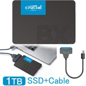 Crucial クルーシャル SSD 1TB(1000GB) BX500 SATA3 内蔵 2.5インチ 7mm CT1000BX500SSD1+ SATA-USB3.0変換ケーブル付 3年保証 送料無料 