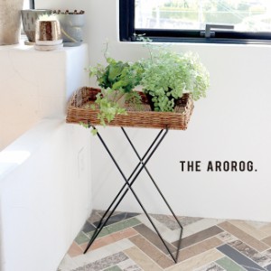 THE AROROG ジ アラログ バトラートレイ(観葉 植物 置く 台 玄関 リビング 屋内 テラス 観葉植物 飾る ラタン 籐) 1-2W