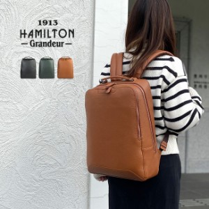 HAMILTON Grandeur 牛革 リュック(ビジネスリュック 13L レザー バッグ リュックサック ハミルトン グランジャー 男性)