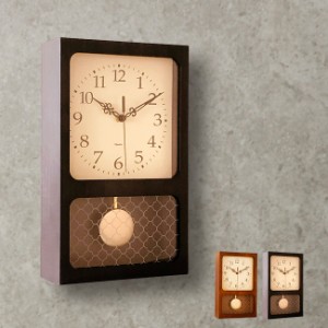 木製振り子時計レクタングル(時計 とけい 木 木製 振り子 振り子時計 デザイン レトロ 昭和レトロ シンプル かわいい)