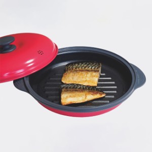 レンジで焼ケール丸型 TKSM-32(魚焼き器 電子レンジ 焼き魚 調理器具 魚焼 魚 焼き 焦げ目 電子レンジ調理器 焼く) 即納