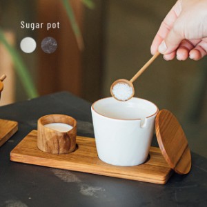 シュガーポット 5点セット BR-57(キャニスター 砂糖入れ おしゃれ コーヒー 陶器 信楽焼 カフェ カフェ風 トレー トレイ)【F】 即納