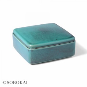 SOBOKAI ソボカイ トルコ青釉 角お重 1段(お正月 おせち お節 おもてなし 陶器 重箱 一段 蓋付き ふた付き お重)【F】 即納