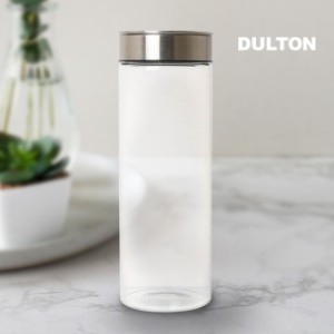 DULTON ダルトン シリンダー ジャー ウィズ プレス リッド L　1.8L(保存瓶 密閉 保存容器 キャニスター ガラス)