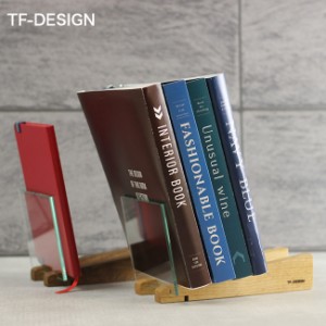 TF-DESIGN ブックスタンド スロープ(卓上 本立て 斜め 本棚 ラック 小さい ブックラック 木製 木 ガラス 透明 おしゃれ)【F】