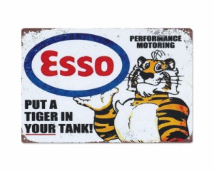 エッソ ESSO ブリキ看板 サインプレート サインボード インテリア アンティーク レトロ おしゃれ かっこいい 壁 飾り アメリカン雑貨 A4 