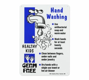 手洗い サインプレート 看板 コロナ 感染 予防 インテリア 雑貨 アメリカン おしゃれ ガレージ HAND WASH SIGN BLUE