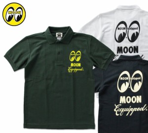 ムーンアイズ ポロシャツ メンズ 半袖 アメカジ おしゃれ かっこいい ホットロッド レーシング モーター MOONEYES MOON Equipped ポロシ