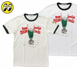 ムーンアイズ Tシャツ メンズ 半袖 アメカジ おしゃれ かっこいい ホットロッド レーシング モーター MOONEYES MOON Cafe クリームソーダ