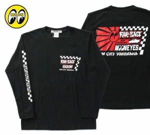 ムーンアイズ Tシャツ メンズ 長袖 アメカジ おしゃれ かっこいい ホットロッド レーシング モーター MOONEYES Far East MOON ロングスリ