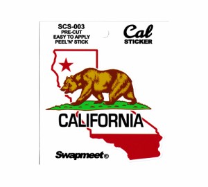 カリフォルニアリパブリック ステッカー アメリカン 車 バイク おしゃれ かっこいい アメリカン雑貨 Swapmeet Cal STICKER California Re