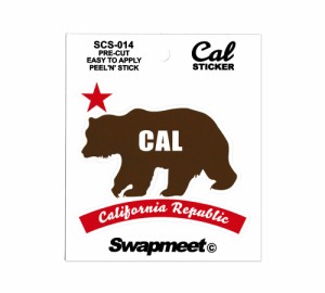 カリフォルニアリパブリック ステッカー アメリカン 車 バイク おしゃれ かっこいい アメリカン雑貨 Swapmeet Cal STICKER California Re