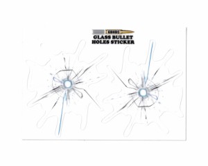 ガラスバレットホール GLASS BULLET HOLES ステッカー 弾痕 弾丸 ミリタリー アメリカン ジョーク いたずら 面白い スマホ 車 ヘルメット