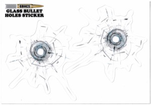 ガラスバレットホール GLASS BULLET HOLES ステッカー 弾痕 弾丸 ミリタリー アメリカン ジョーク いたずら 面白い スマホ 車 ヘルメット
