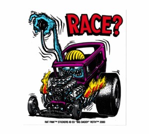 ラットフィンク ステッカー 車 アメリカン キャラクター バイク ヘルメット ねずみ ホットロッド RatFink USA RACE