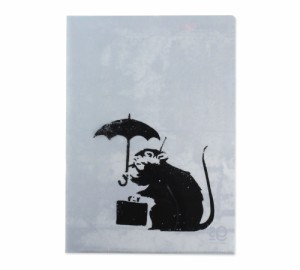 バンクシー クリアファイル A4 おしゃれ 文具 整理 収納 アメリカン雑貨 BANKSY Umbrella Rat