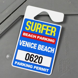 パーキングパーミットタグ カー用品 ルームミラー 飾り カーアクセサリー PARKING PERMIT TAG ベニスビーチ＿PP-SPT007-HBT