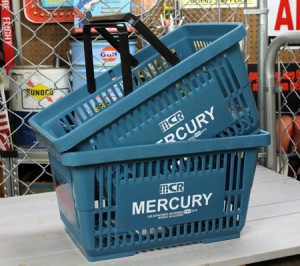 マーキュリー バスケット 収納 かご おしゃれ 買い物かご 洗濯物 アメリカン雑貨 MERCURY ブルー ２個セット＿MC-MEMABABL2P-MCR