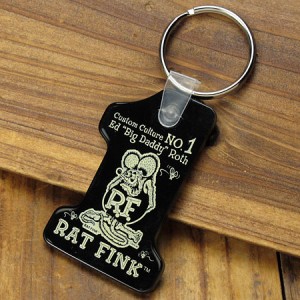 ラットフィンク キーホルダー RATFINK ナンバーワン ブラック＿KH-RKF040BK-MON