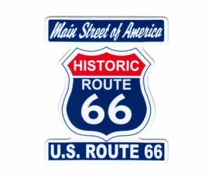 ステッカー アメリカン おしゃれ かっこいい 車 アウトドア スーツケース バイク ビンテージ ルート66 ROUTE66 ブルー