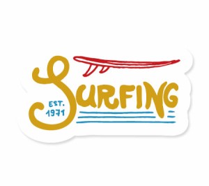 ステッカー サーフィン アメリカン 車 アウトドア スーツケース おしゃれ かっこいい レトロ ビンテージ バイク 海 SURFS UP DECAL サー