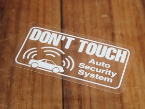 ステッカー 車 セキュリティー アメリカン バイク 防犯 DON'T TOUCH 蓄光＿SC-3057-TMS