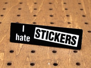 ステッカー ヘルメット 車 アメリカン おしゃれ バイク I hate STICKERS ステッカーはキライだ＿SC-635-GEN