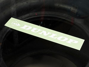 ステッカー 車 ダンロップ アメリカン バイク ヘルメット タイヤ DUNLOP 転写タイプ ホワイト サイズM＿SC-R597-TMS