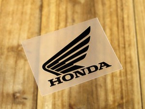 ステッカー ホンダ 車 アメリカン バイク ヘルメット HONDA 転写式 ウイング ブラック 左向き＿SC-R314-TMS