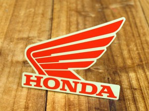 ステッカー ホンダ 車 アメリカン バイク ヘルメット HONDA ウイング レッド 左向き＿SC-R318-TMS