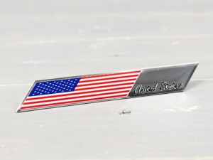 ステッカー 車 国旗 アメリカン バイク スーツケース エンブレム アメリカンフラッグ アルミプレート スラッシュ＿SC-AE18-TMS