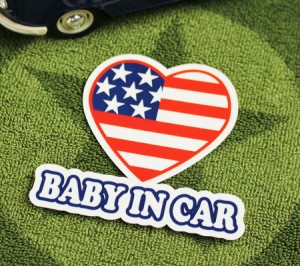 BABY IN CAR ステッカー 車 赤ちゃん アメリカン 赤ちゃん乗ってます おしゃれ かっこいい HEART サイズS＿SC-BIS5-LFS